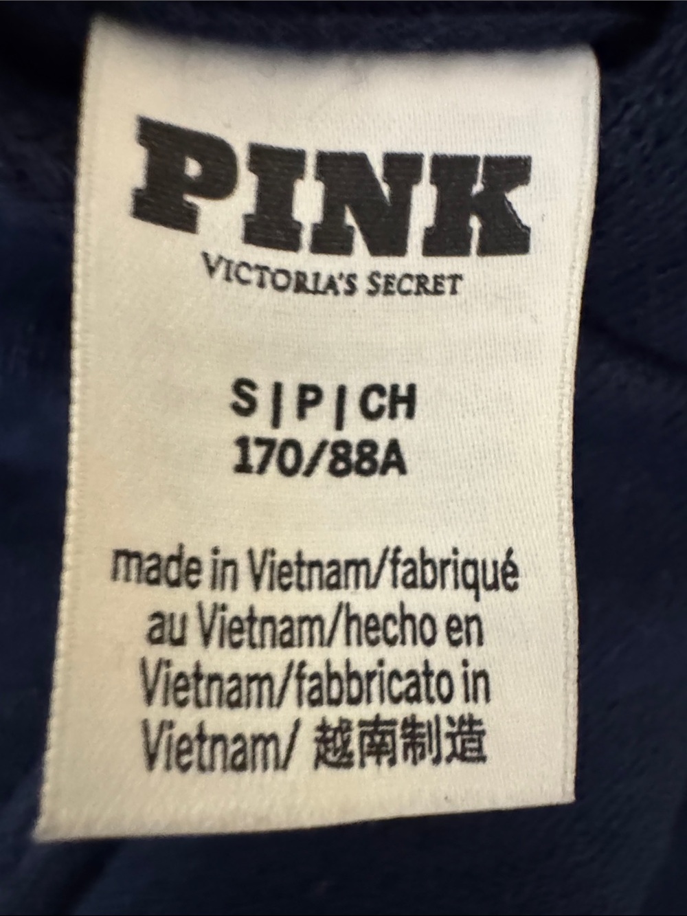 Pink oversized Navy Zip-Up Hoodie - Picture 3 of 3